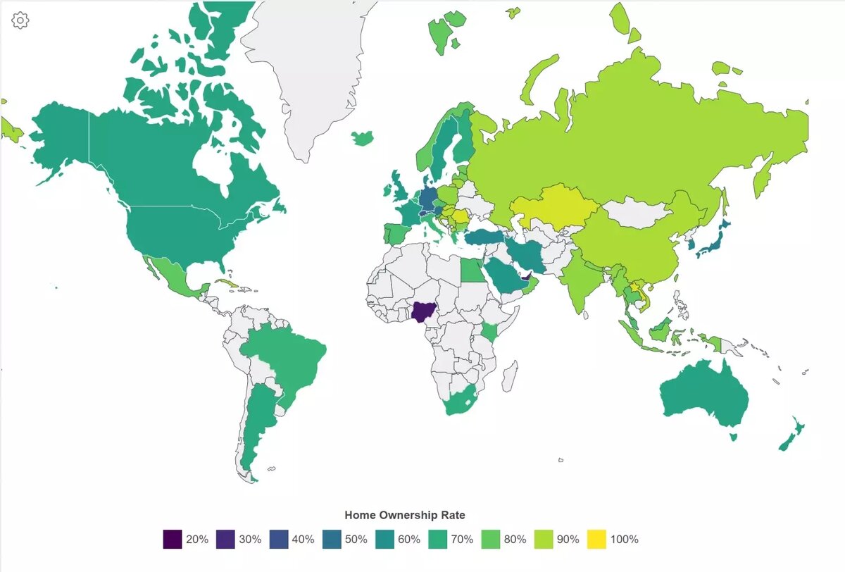Россия входит в число стран с наибольшей долей жилья в собственности. Фото: World Population Review