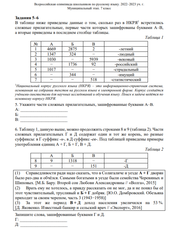 Задачи всероссийской олимпиады школьников