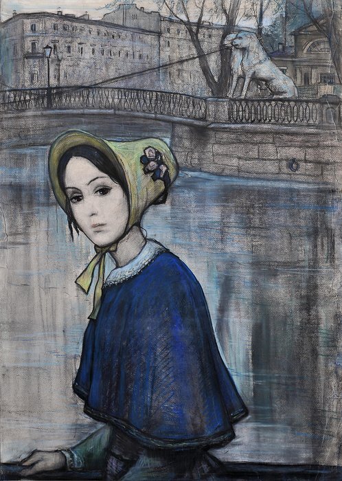 Настенька. Иллюстрация к повести Ф.М. Достоевского «Белые ночи». И.Глазунов