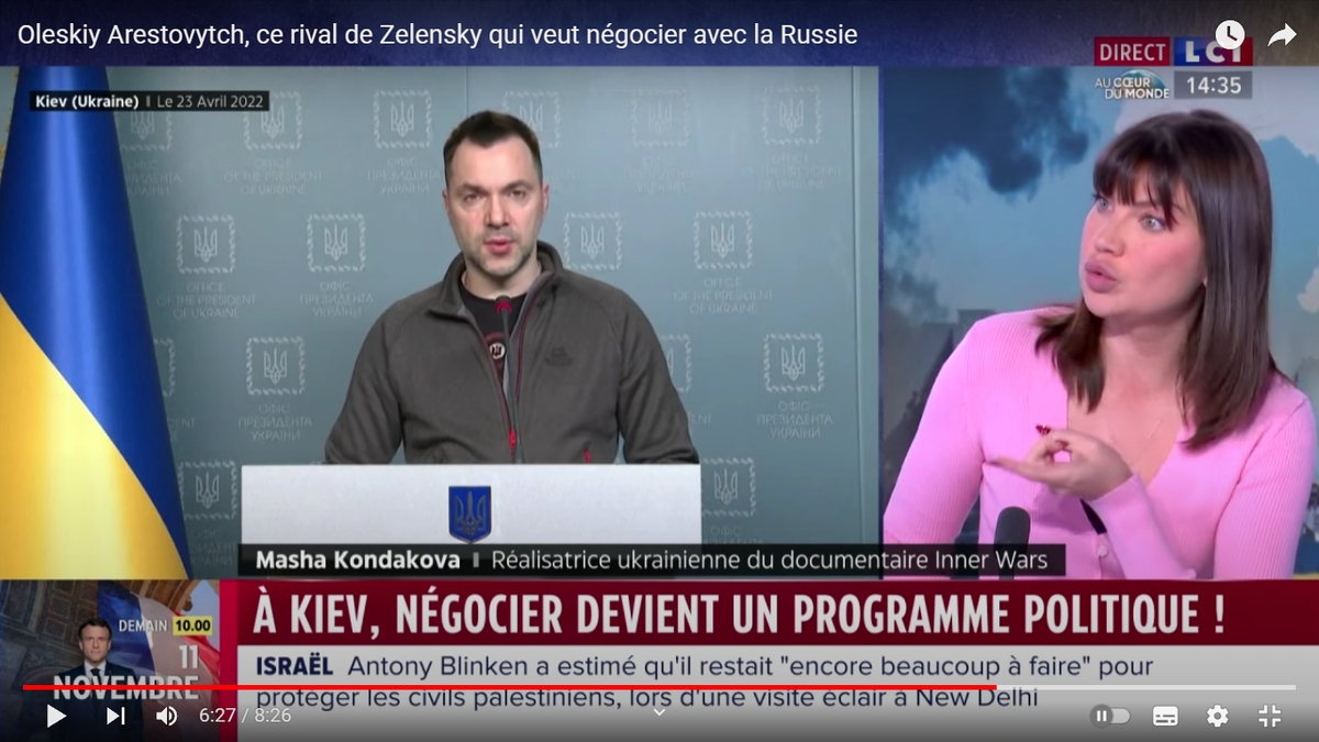 Маша Кондакова (справа). Скриншот из передачи, опубликованной на канале LCI в YouTube.