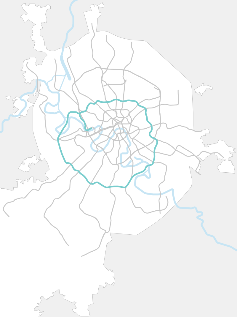 Трассировка Большой кольцевой линии на карте Москвы. Взято отсюда: https://ru.wikipedia.org.