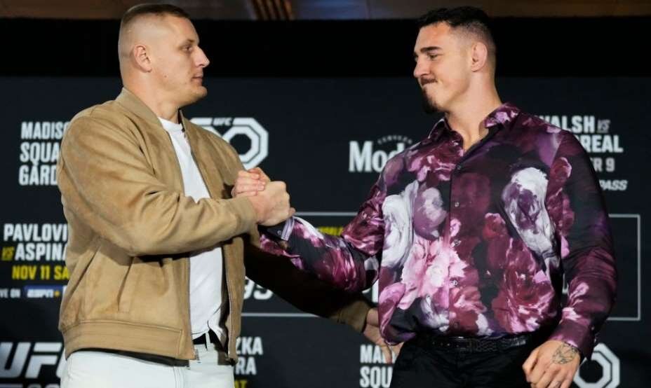    Второй номер рейтинга Сергей Павлович и четвертый номер Том Аспиналл определят временного чем пиона UFC. Фото: Соцсети UFC