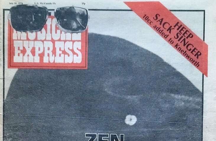 Фрагмент обложки журнала 'New Musical Express' за 10 июля 1976 года.