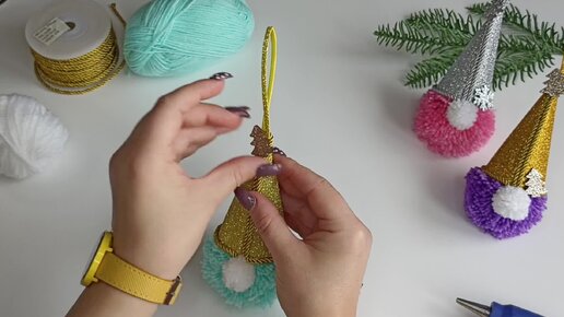 Симпатичные Гномики из пряжи. Новогодние поделки своими руками. Diy christmas gnomes. Christmas decorations