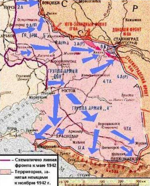 Наступление немецких войск на южной части советско-германского фронта летом-осенью 1942 года