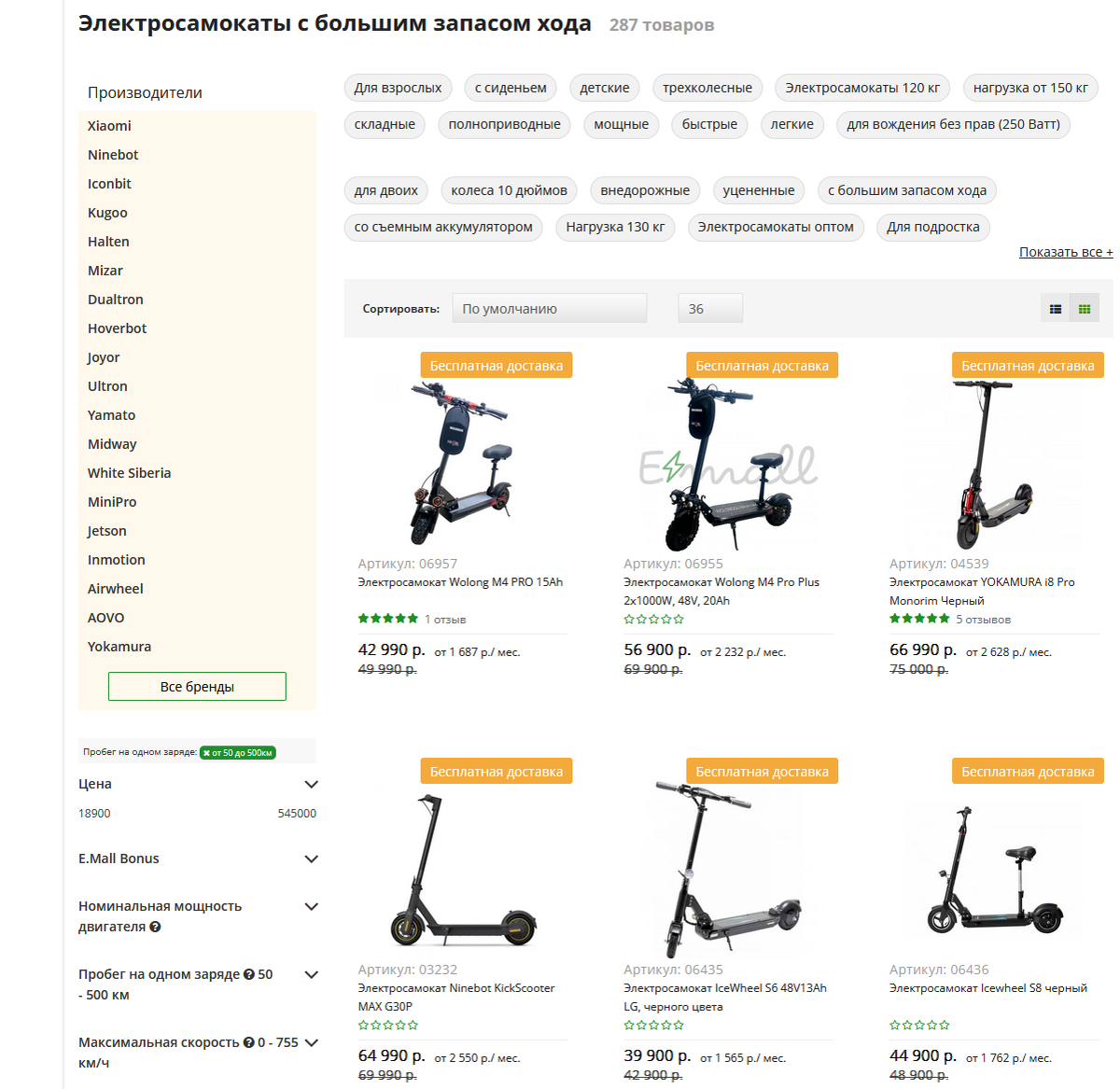 цены на электро самокаты