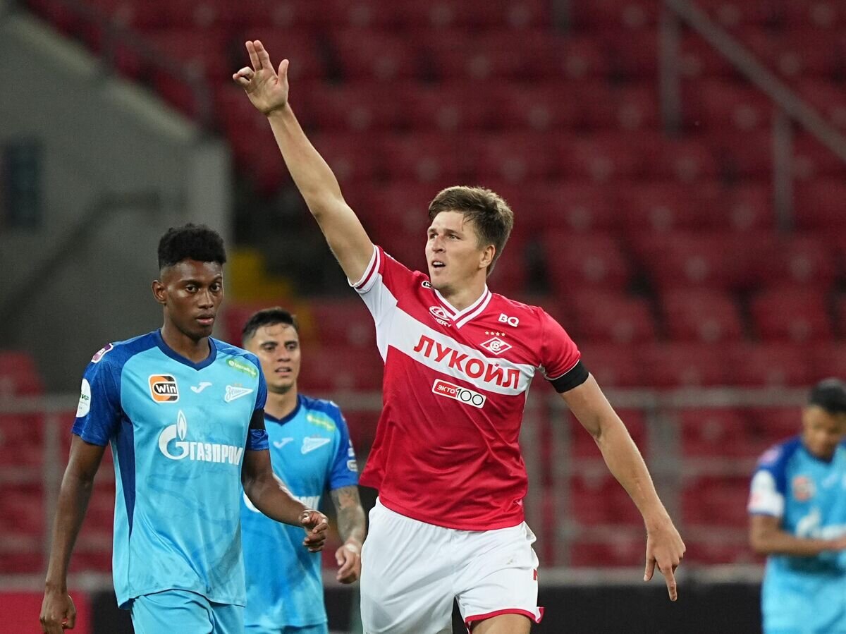    Нападающий "Спартака" Александр Соболев в матче РПЛ© РИА Новости / Александр Вильф