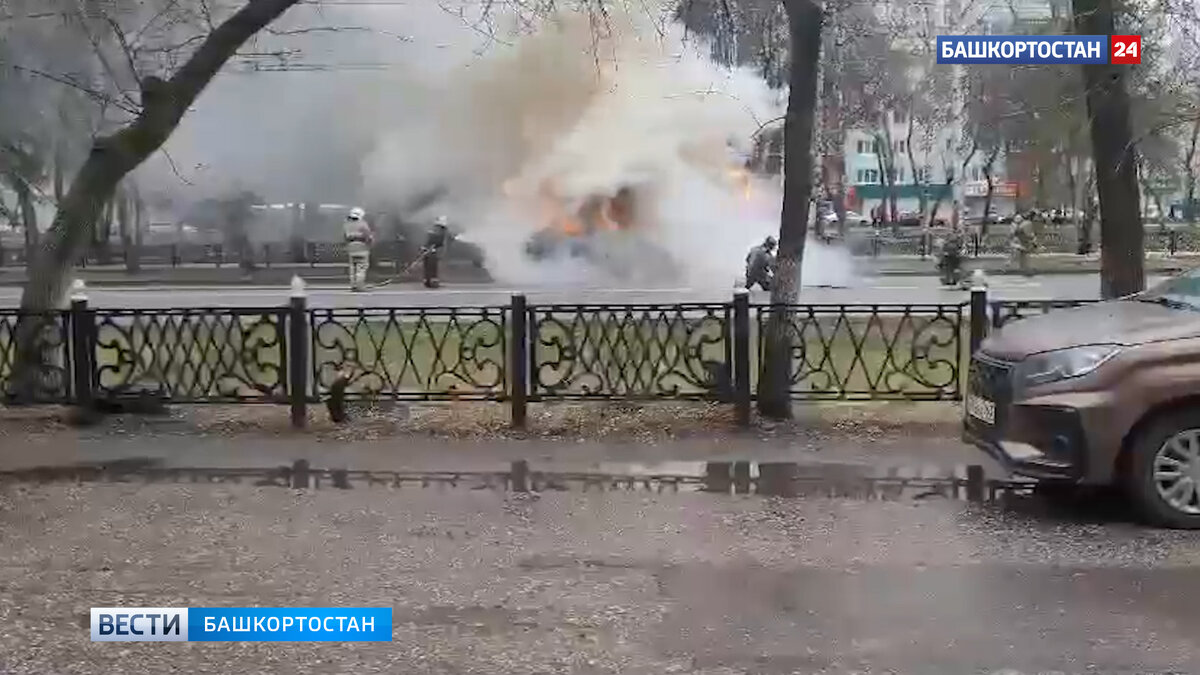    Опубликовано видео тушения горящей “ГАЗели” в Башкирии