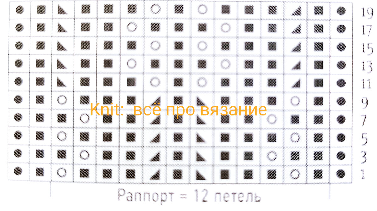 Схема ажурного узора " Цветки лотоса".