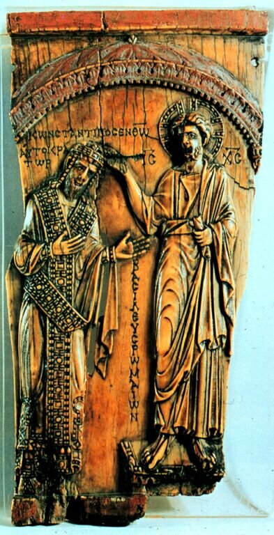 Христос благословляет Константина на царство