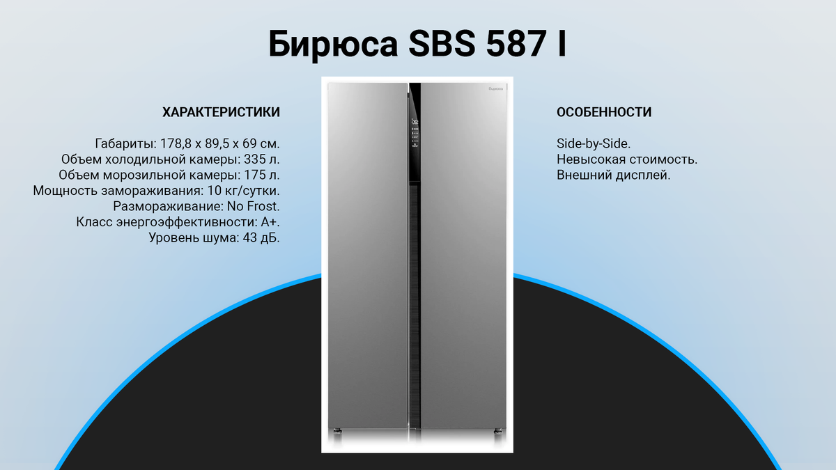 Холодильник Бирюса SBS 587 I чертеж. Бирюса SBS 587 I.