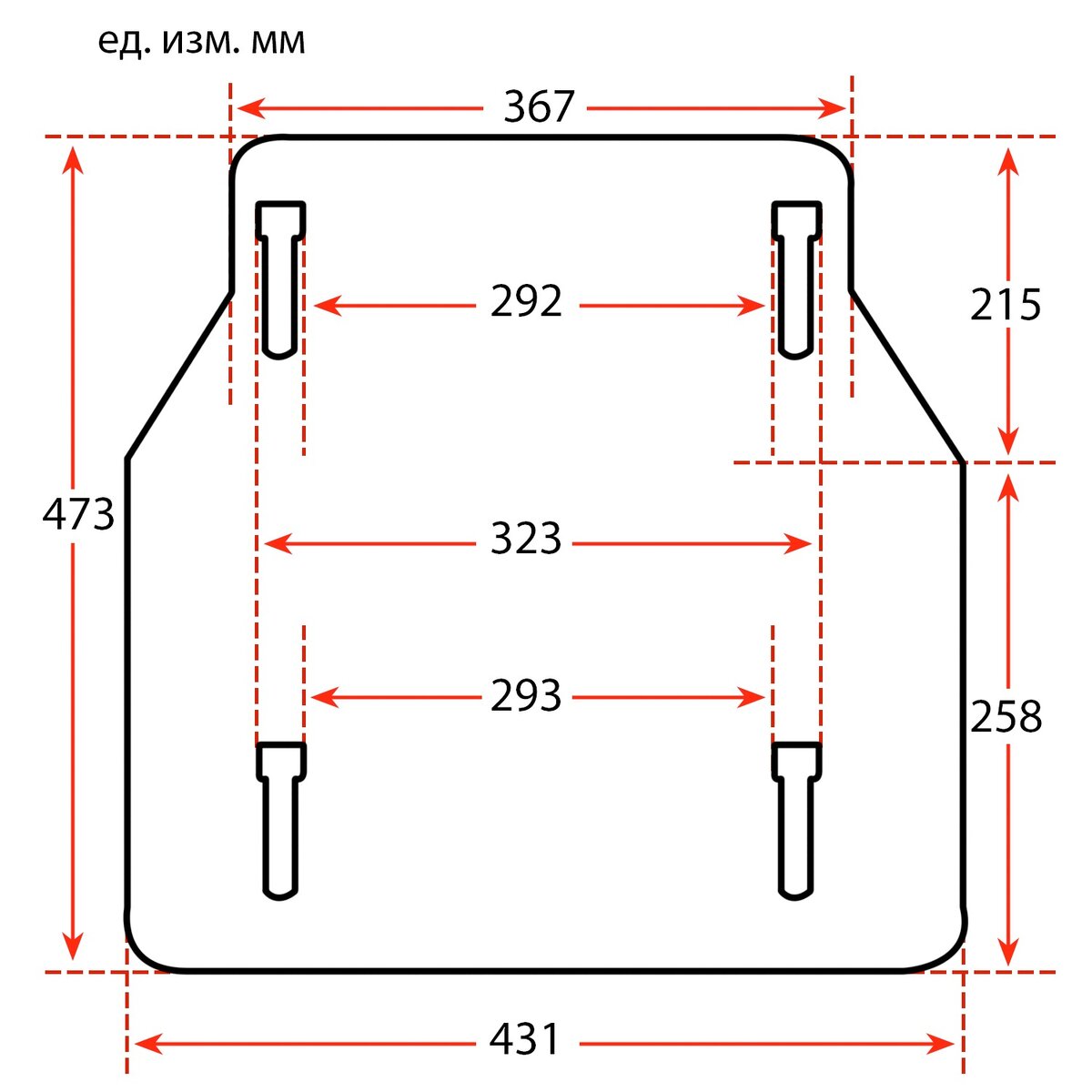Схема для металлического крепления сидения ISRI