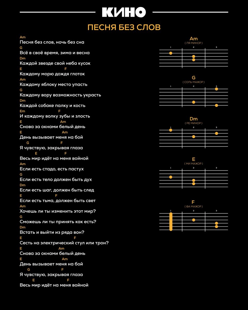 ОФИЦИАЛЬНЫЕ АККОРДЫ ПЕСЕН ИЗ АЛЬБОМЫ ЗВЕЗДА ПО ИМЕНИ СОЛНЦЕ | Группа КИНО |  Дзен