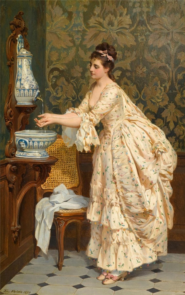 Antoine Jean Etienne Faivre  "Утренний туалет" (1873)