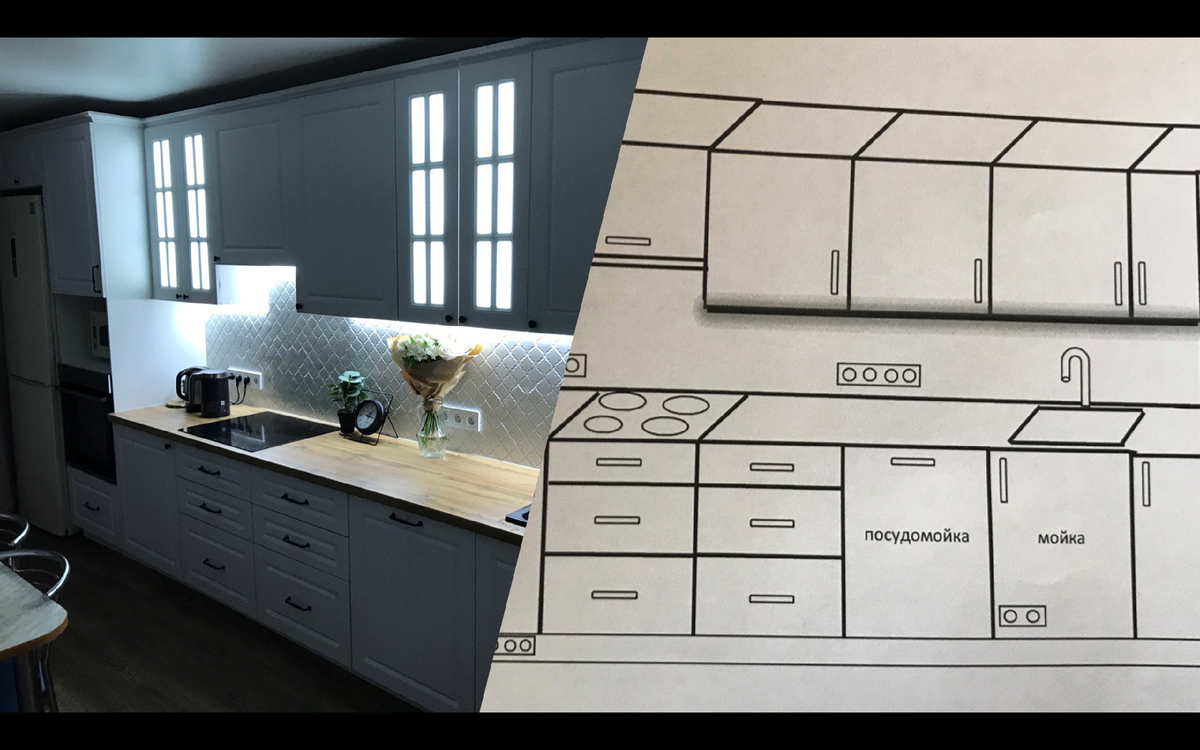 Кухня от плана до полной реализации