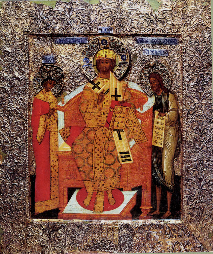 Предста Царица. Вторая пол XVI в. (до 1571). 42,1х34х2,7. Из Покровского собора женского Покровского монастыря в Суздале. ГРМ