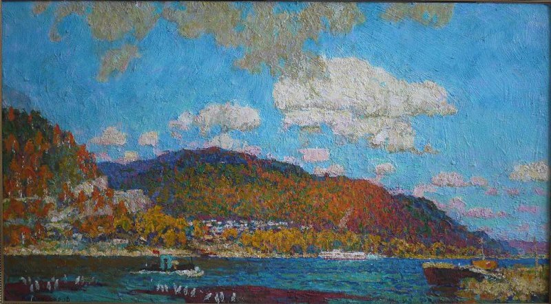 И. Е. Комиссаров. Волга в Жигулях. 2004. Самарский областной художественный музей. Источник: https://goskatalog.ru/portal/#/collections?id=19353466