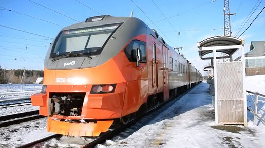 Электропоезд ЭП3Д-0085. Покатушки от с.Озёрки до ст.Озёрки+отправление.