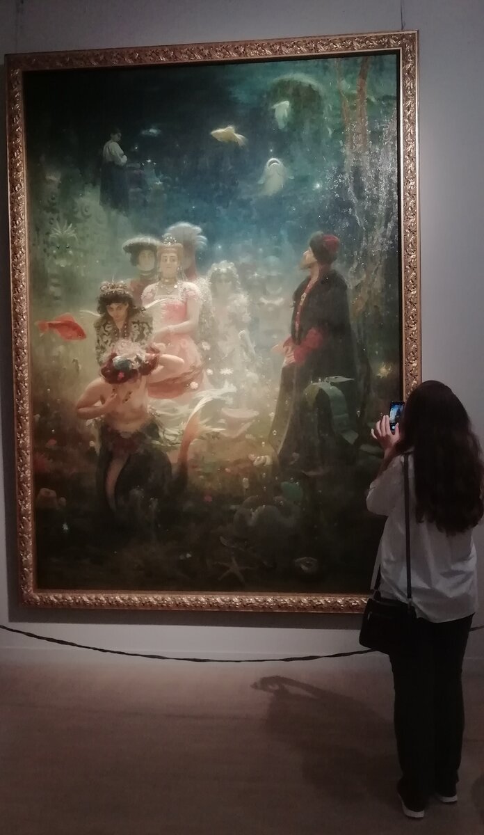 Илья Репин. "Садко в подводном царстве". Холст. Масло. 1876 г. Выставка "Художник и сказка" (0+), Нижний Новгород. (Картина хранится в Государственном Русском музее, Санкт-Петербург)
