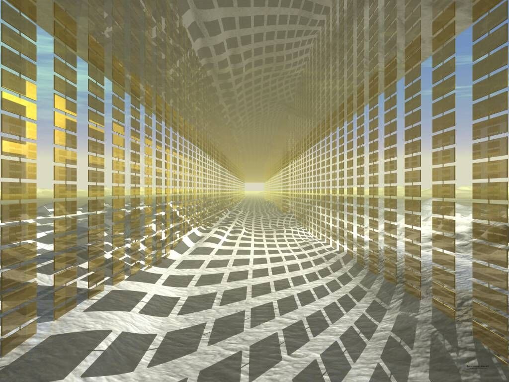 Фотообои с перспективой. Квадратный тоннель. Perspective effect. Иллюзия пространства. Линейная перспектива.