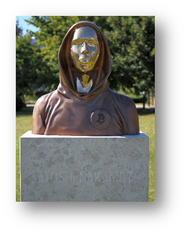 Рис. 1. Статуя Сатоши Накамото в Венгрии