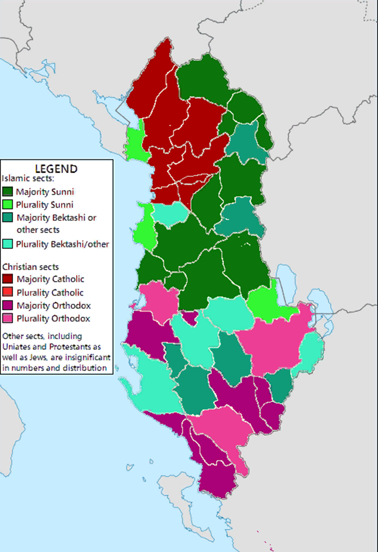 Албания вероисповедание. Религиозная карта Албании. Этническая карта Албании. Албанцы Этническая карта. Карта расселения албанцев.