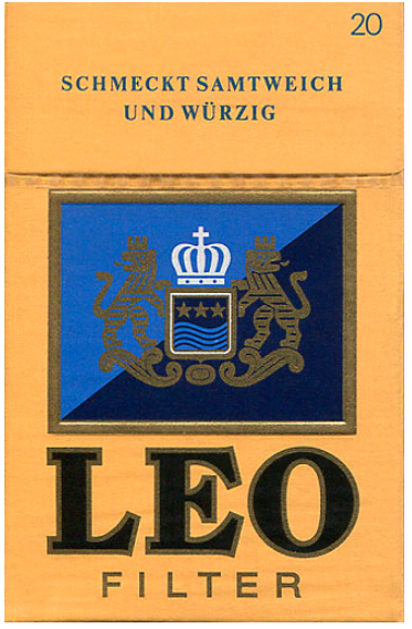 Германия, 1978 год. 20 штук с фильтром в коробке с откидной крышкой и целлофаном. Смола 15 мг, никотин 1,1 мг. Цена (была) 2,85 марки. Производитель: "H.F. & Ph.F. Reemtsma".  Владелец торговой марки: "H.F. & Ph.F. Reemtsma". Сигареты были доступны с сентября 1978 по июнь 1979 год.