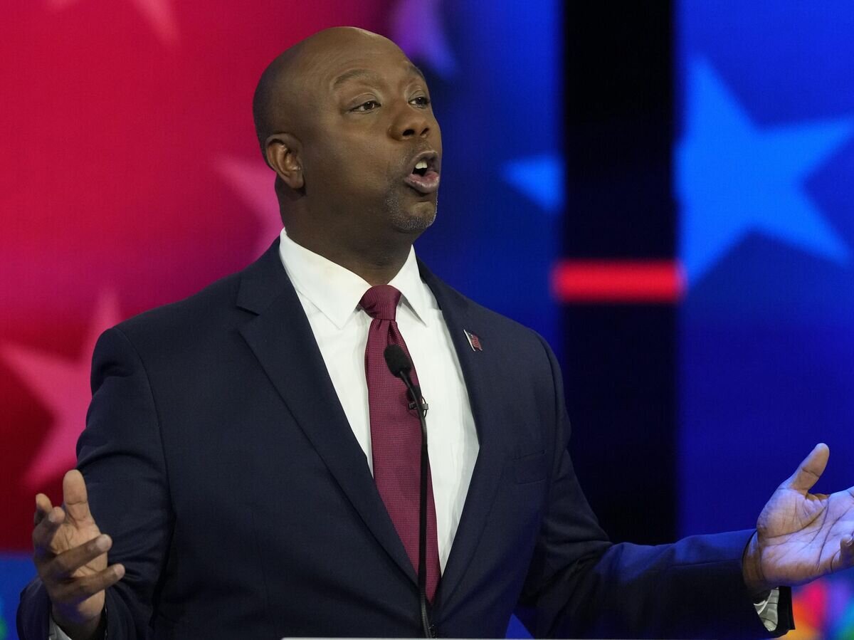    Кандидат в президенты США Тим Скотт© AP Photo / Rebecca Blackwell