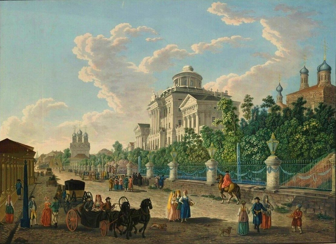 Дом Пашкова. Старинная гравюра, начало XIX века