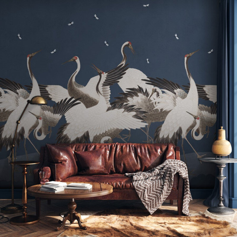 Фотообои Dancing Cranes, Blue