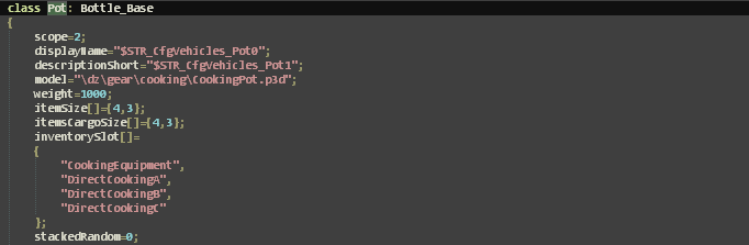 Имена слотов в inventorySlot