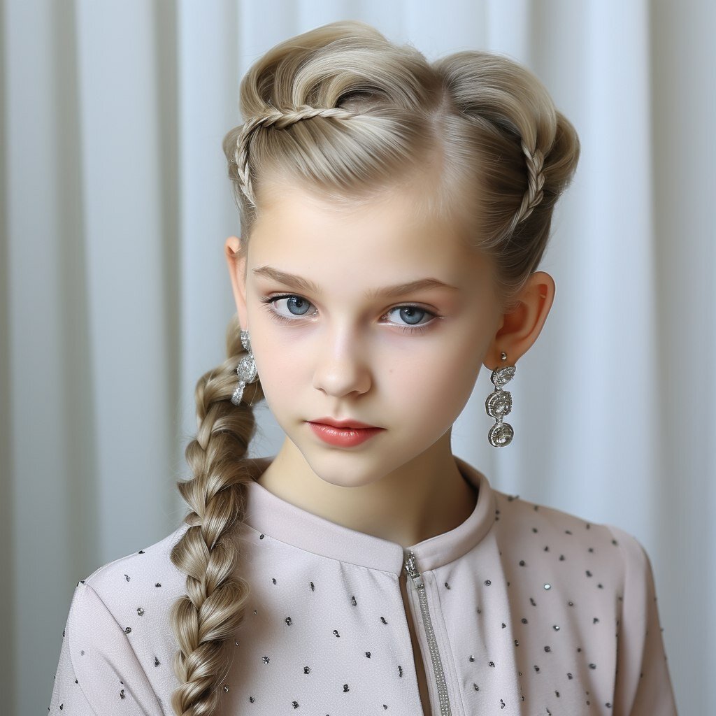 Resultado de imagen para cola de lado con trenza Kids hairstyles, Hair hacks, Ha