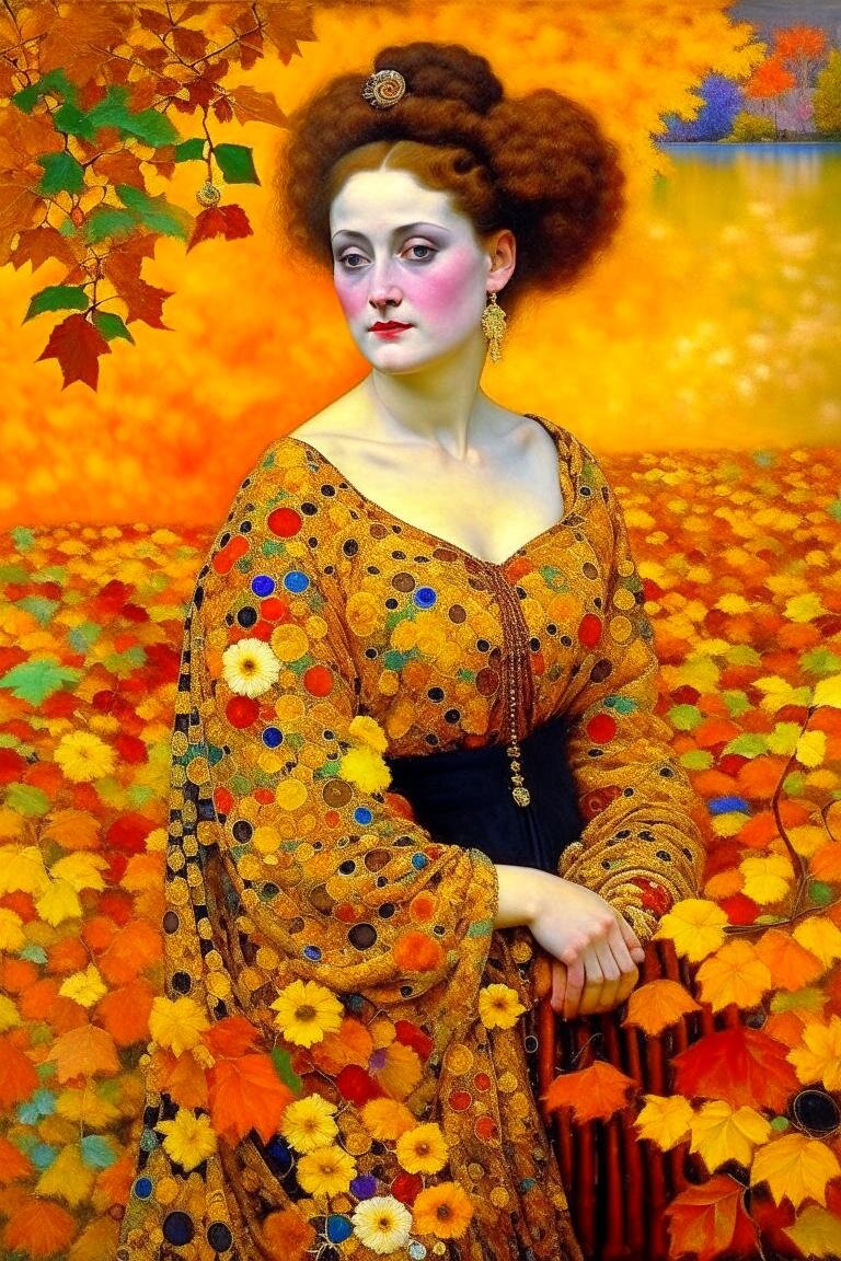 Осень в образе женщины. В стиле Г. Климта