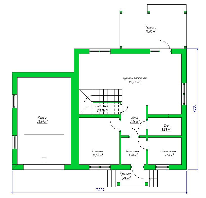 План 1-го этажа