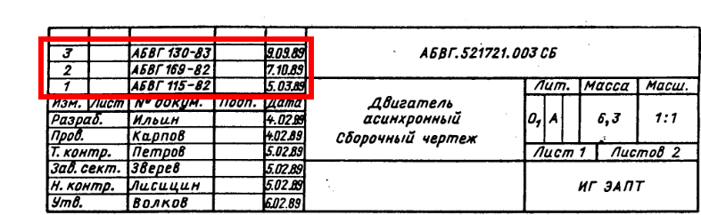 Основная надпись чертежа