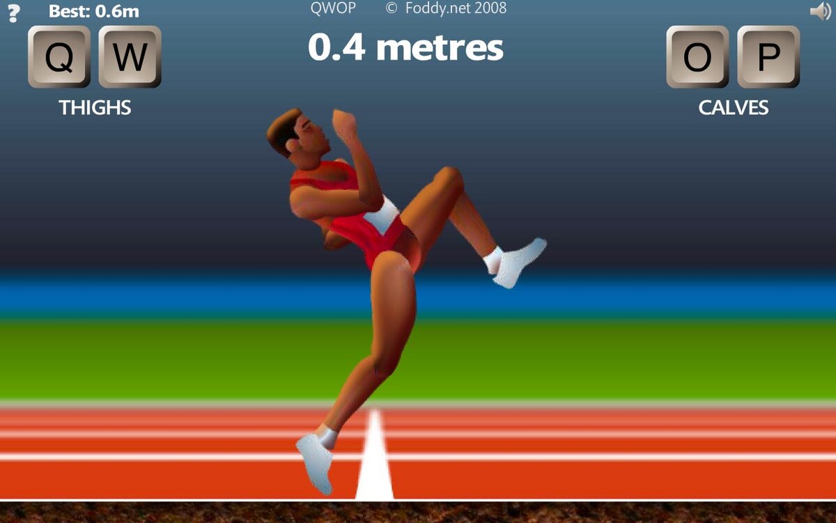 QWOP — бесплатная браузерная игра, основанная на Ragdoll-физике, созданная Беннеттом Фодди и выпущенная в 2008 году. Игрок управляет спортсменом по имени Qwop и должен бегать, используя кнопки Q, W, O и P, управляющие отдельными группами мышц ног бегуна. Несмотря на то, что игру активно критиковали за её сложность, она стала популярной и помогла выйти сайту Фодди на посещаемость в 30 миллионов просмотров в месяц.