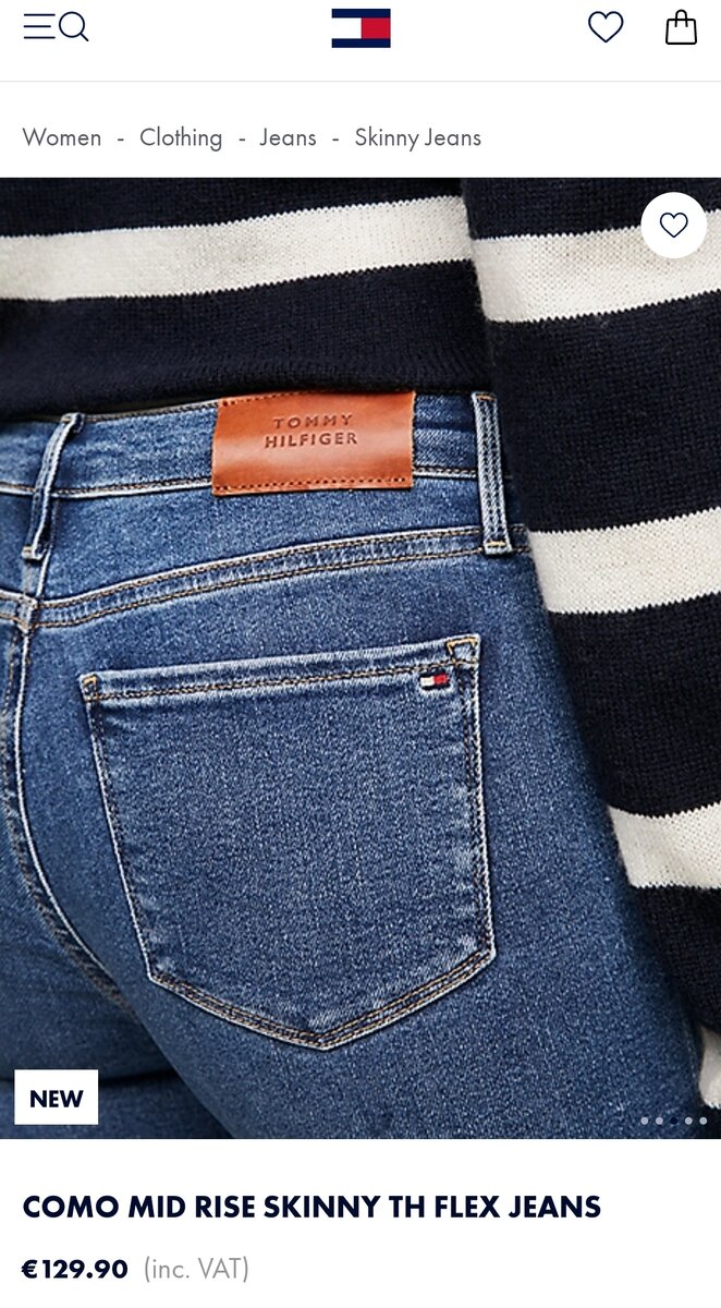 Стоимость этих джинс Tommy Hilfiger на официальном сайте бренда. Один в один.