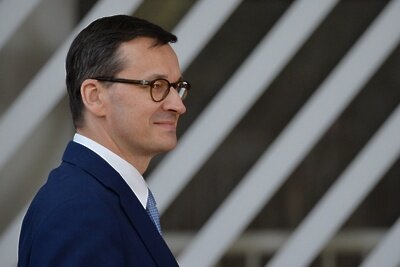    Премьер-министр Польши Матеуш Моравецкий перед началом неформального ужина глав государств и правительств ЕС в Брюсселе. ©Алексей Витвицкий РИА Новости