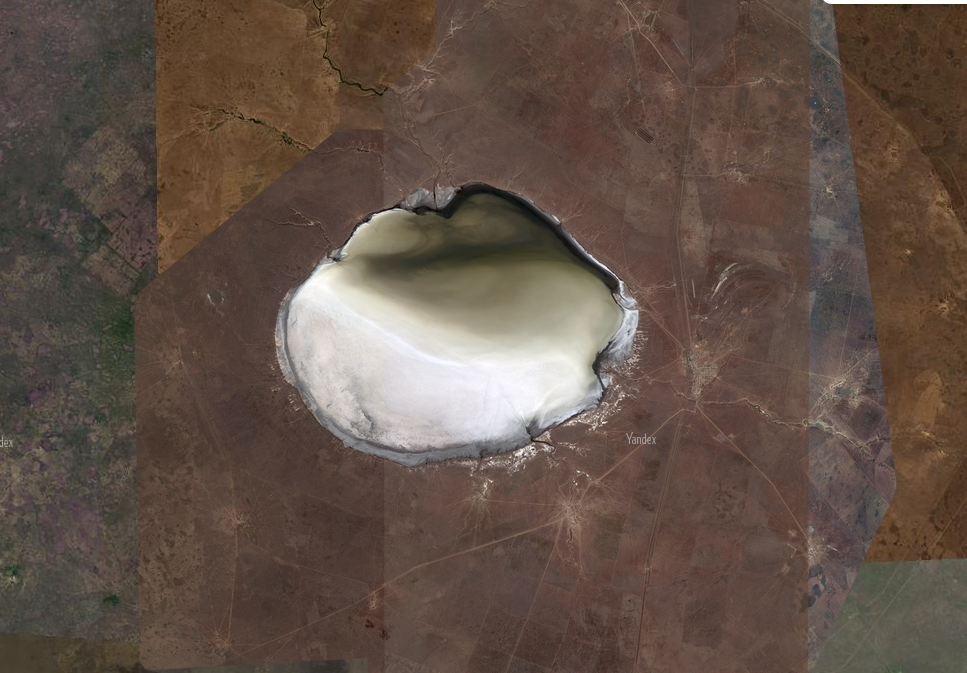 Спутниковый снимок озера Эльтон. Источник: https://yandex.ru/maps.