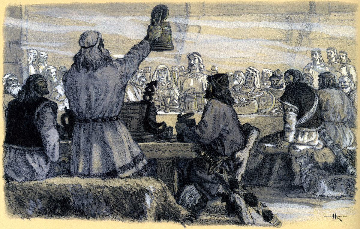 Иллюстрация к эпосу Калевала, художник Николай Кочергин 