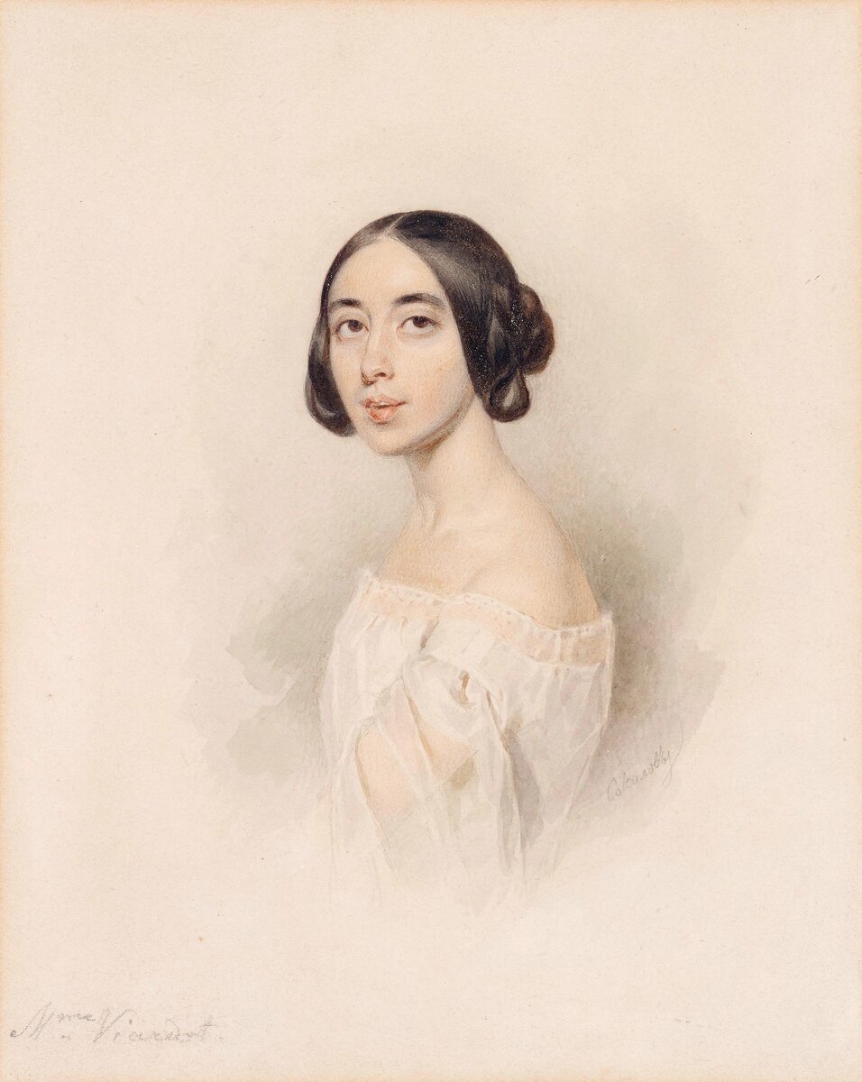 Портрет Полины Виардо. 1843 г. Художник Петр Соколов