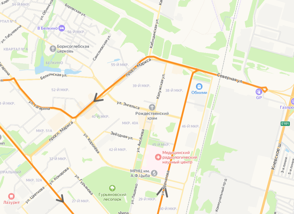 Маршрут 4Б до внесения изменений