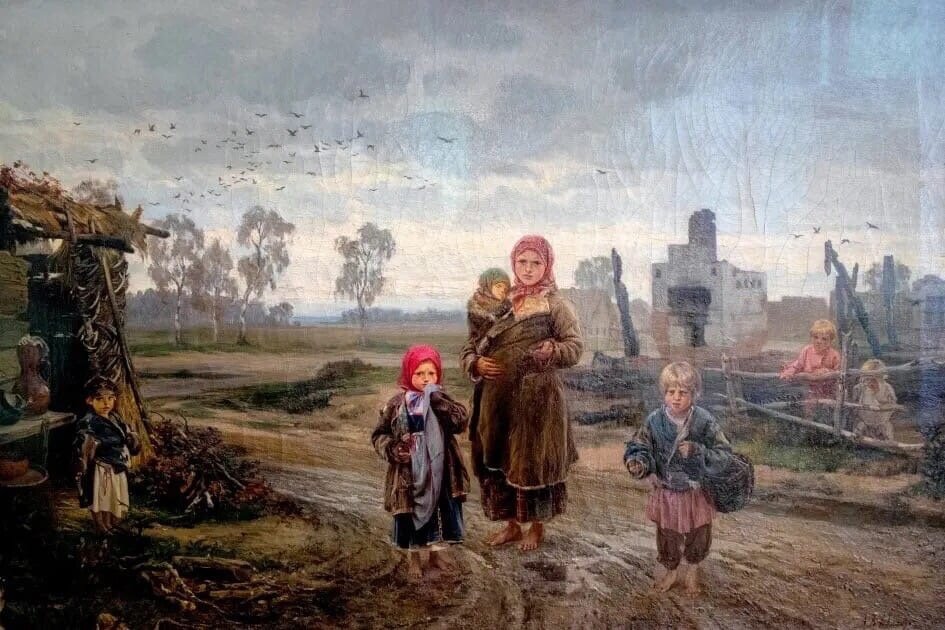 Илларион Прянишников "Погорельцы", 1871 год. 