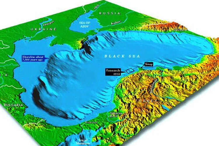 Подробная карта дна черного моря