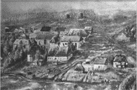 Головчинский сахарный завод в 1839 году. Рисунок неизвестного художника