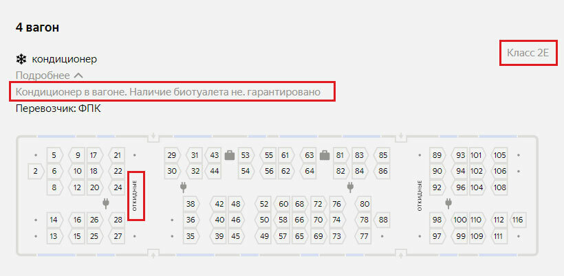 Схема вагона в «Ласточке» Стандарт на маршруте Краснодар — Имеретинский Курорт