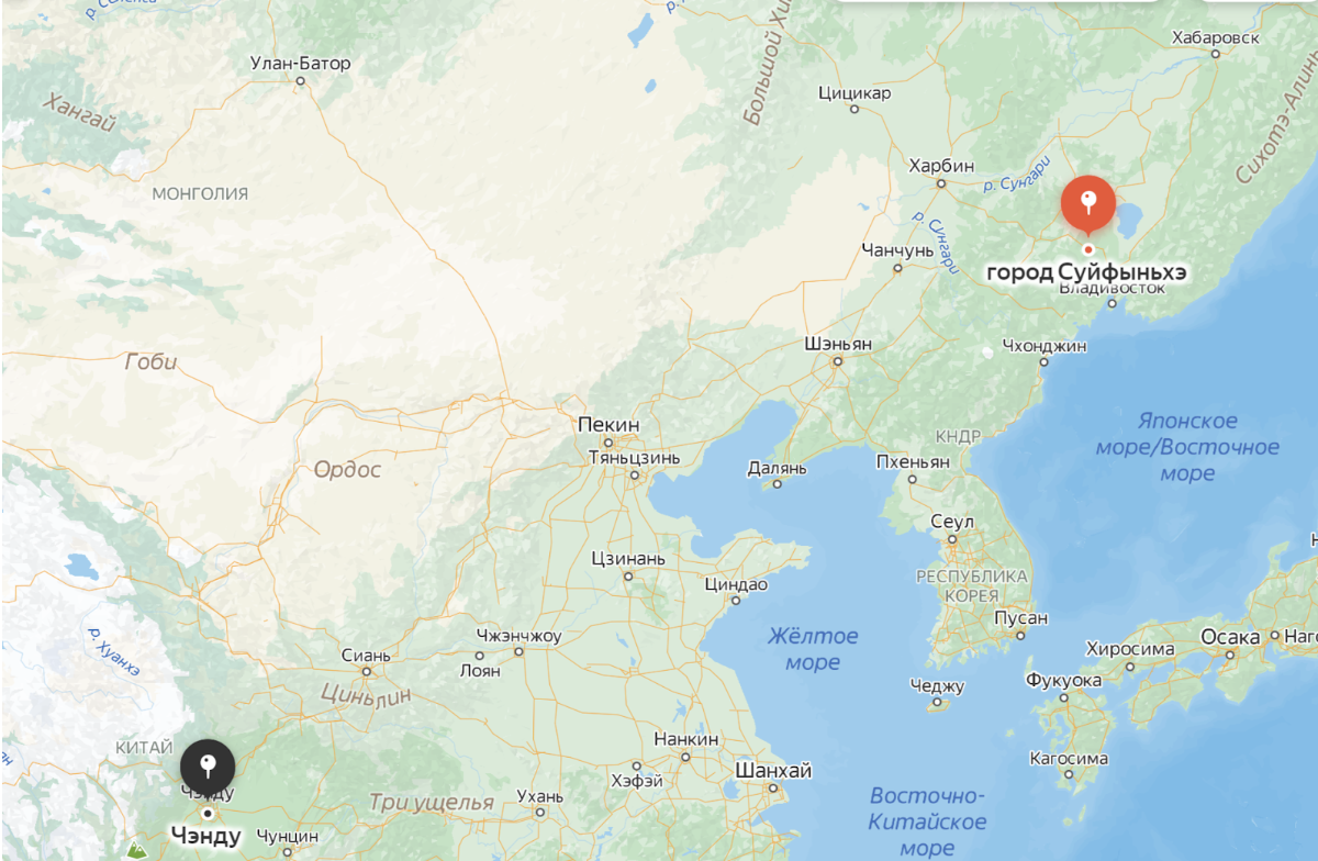 Такой путь груз проделал на самолете