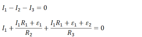 Первое уравнение Кирхгофа для узла F