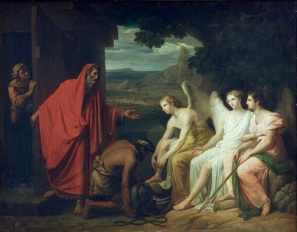 К. Брюллов, «Явление Божие Аврааму у дуба мамврийского в виде трех ангелов», 1821 год. 
