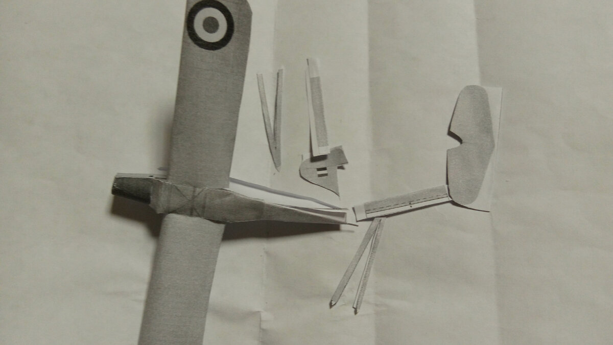 Самолёт WE600 после крушения. Модели из бумаги самолёт. Личное фото.